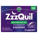 ZzzQuil LiquiCap Sleep Aid, Diphenhydramine 25mg HCl, sömnhjälpmedel för vuxna, nattlig sömnhjälp, 72 LiquiCaps