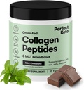 Perfekt Keto Collagen proteinpulver med MCT Oil - Grassfed, GF, Multi Supplement, Bäst för ketogena dieter, Använd som Keto Creamer, i kaffe och skakar för kvinnor och män (Mint Chocolate)