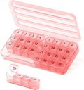 Månatlig Pill Organizer 1 Gång per dag, 30 Dag Pill Box, En månad Pill Case En gång om dagen,31 Dag Pill Holder Medicine Organizer för vitamin, Rosa