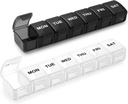 Small Pill Organizer 2 gånger om dagen, 2 Pack 7 Day Pill Box 1 gång om dagen, Travel Friendly Day Night Vitamin Organizer, Weekly AM PM Pill Case Container
