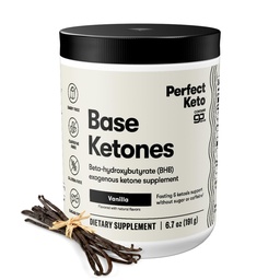 Perfekt Keto Exogen Ketones Powder, BHB Salts Supplement för Ketosis & Fasting, Plus Electrolytes för Hydration, Koffeinfri energi, Keto Diet, Focus & Workout Support, Vanilla, 6,7 oz