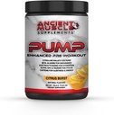 Pump Pre Workout Supplement with Citrulline Malate, Beta Alanine, Alpha GPC - Enhanced Pump Supplement Improves Energy, Focus & Absorption - Citrus Burst Protein Powder