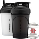 Hydra Cup ProFlow Shaker Bottles | Protein Shaker Cups med Whisk Ball, Leak-Proof Lid, Hidden Carry Handle | BPA-Free Gym Mixer för proteinpulver, Mixing Supplements (2 Pack med Power Whisk)