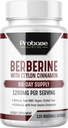 Probase Nutrition Berberine med kanelextrakt - Glutenfri och Vegan - 120 kapslar - 1200 mg per portion