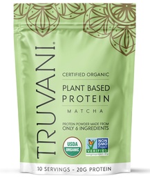 Truvani Vegan Pea Protein Powder | Matcha | 20g Organic Plant Based Protein | 10 portioner | Keto | Gluten & Dairy Free | Low Carb | No Added Sugar