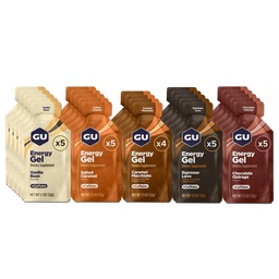 GU Energy Original Sports Nutrition Energy Gel, Vegan, Gluten-Free, Kosher och Dairy-Free On-the-Go Energy för alla träningspass, 24-räkna, Assorted Indulgent Flavors