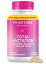 Pink Stork Total Laktationstillägg för bröstmjölkförsörjning, organisk fenugreek och Alfalfa för att stödja amning, mjölkflöde och produktion, postpartum Essentials - 60 kapslar