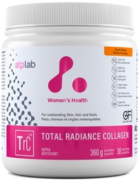ATP LAB Total Radiance Collagen - Peach Mango Flavor, 360g - Collagen Peptides Powder för kvinnor - Hydrolyserad Collagen Protein Supplement med Biotin