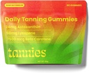 Tanning Gummies | Natural Tanning Supplement med Astaxanthin, Lycopene & Beta Carotene | Vegan, Non-GMO | Boost Melanin för Radiant Skin | 30-dagars Supply för hudhälsa och glöd