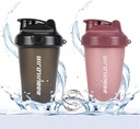 2 PACK Shaker Bottle håller upp till 17oz, Blending Ball Whisk, Portable Pre Workout Protein Drink Cup, Mixes Cocktails Smoothies Shakes, BPA Free & Dishwasher Safe Black / Rosa