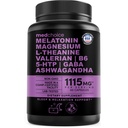 12-i-1 Melatonin Sleep Capsules - Naturliga sömnhjälpmedel för vuxna med Melatonin 5mg och Magnesium Glycinate 500mg, sömnhjälp med Ashwagandha, L Theanine, Valerian Root, GABA, 5-HTP (90ct, Pack av 1)