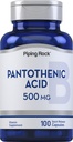 Piping Rock Pantothenic Acid 500mg | 100 kapslar | som Calcium d-Pantothenate | Non-GMO, Gluten Free Supplement
