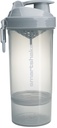Smartshake O2GO ONE Plastic Protein Shaker Bottle 800 ml | 27 oz - Leakproof Screw-on Lid - BPA Free - Unisex - Mist Gray