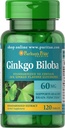 Puritans Pride Ginkgo Biloba Standardized Extract 60 mg tabletter, 120 greve