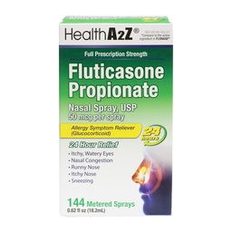 HealthA2Z® Fluticasone Propionate Nasal Spray | 50 mcg per Spray | 24 Hour Allergy Relief | 144 Sprays | 0,62 fl oz. (18,2mL) (0,62 fl oz. (Pack av 1))