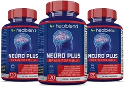 Neuro Plus Brain & Focus Formel - Brain Booster Supplement, stöder mental klarhet och fokus - Förbättrar koncentration och mental energi - 120 kapslar (3 Pack)