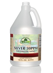 Organa Crystalline Nano Colloidal Silver - Ultra Pure Silver Liquid för immunstöd - Ultimate Bio Active Supplement Solution - Plata Coloidal - 1 Gallon (128 Ounces) - 30 PPM