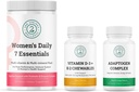 Kvinnors dagliga 7 Vitamin D3 + K2 Chewables & Adaptogen Komplex Bundle