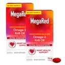 MegaRed Ultra Concentrate 750mg Omega-3 Krill Oil Fatty Acid Supplement med EPA / DHA, Antioxidant Astaxanthin, No Fish Oil Aftertaste Supports Heart Health, 80 Count Softgels (2 Pack)