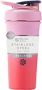 BlenderBottle Sport Sleek Insulated Stainless Steel Shaker Bottle med Wire Whisk, 25-Ounce, Flamingo Ombre - Protein Shakes & Hydration för idrottare & Fitness Enthusiasts, Easy Mixing, Slim Easy to Hold, håller Drinks Cold, Lockable Lid