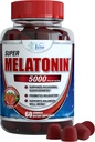 Vita Miracle Melatonin Gummies Kids Adults 5mg - Extra Strength Sleep Gummy Sleeping Pills Supplement for Children and Adult Calm Sleep Aid