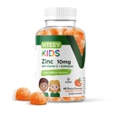 Viteey Zinc för barn Gummies 10mg, med vitamin C & Echinacea - Immune Support, kraftfull naturlig antioxidant, barn Zink Vitamin Supplement - Vegan, Gelatin Free - Tasty Chewable Orange Flavor Gummy