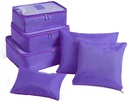 6 Set Packing under Bed Storage Cubes Containers Low Profile On Luggage Travel Packing Organizers Housekepping Storage Cloth Storage Bag (Purple)