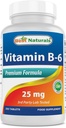 Bästa naturliga vitamin B-6 25 Mg tabletter, 250 greve