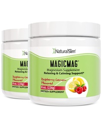 NaturalSlim Magicmag Pure Magnesium Citrate Powder Stress, förstoppning, muskel, hjärthälsa och sömnstöd | Raspberry Lemon Magnesium Supplement - 8oz Drink Mix (2 Pack)