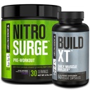 Jacked Factory Nitrosurge Pre-Workout i Grape & Build XT Muscle Building Bundle för Män & Kvinnor