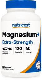 Nutricost Magnesium + Extra styrka 420mg, 120 kapslar - 60 portioner. Magnesium Oxide och Glycinate - Non-GMO, Gluten Free, Vegan Friendly