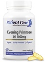 Patient One Evening Primrose Oil 1000mg | Tillskott för att stödja hälsosam hud och gemensam komfort * Solvent-Free, Cold-Pressed Oil | 60 Softgels