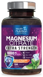 Magnesium Citrate Capsules 1000mg - Max Absorption Magnesiumpulver för muskel, nerv, ben och hjärthälsa, hög absorptionscitratkomplex, glutenfri, icke-GMO - 120 kapslar