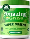Amazing Grass Greens Blend Superfood: Greens Powder Mix för energi, med Organic Spirulina, Chlorella, Beet Root Powder, Digestive Enzymes & Probiotics, Original, 30 Servings (Packaging May Vary)