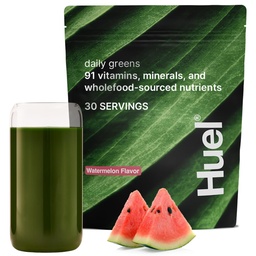 Huel Daily Greens Watermelon | Superfood Greens Powder | 91 Vitaminer, mineraler och Wholefood-Sourced Ingredients | Adaptogener, Antioxidanter, Gut-Friendly Probiotika | 30 portioner