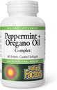 Naturliga faktorer, Peppermint & Oregano Oil Complex, Digestive Aid för gastrointestinal hälsa, 60 mjukgels