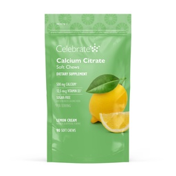 Celebrate Vitamins Bariatric 500mg Calcium Citrate Soft Chews med 500 IE Vitamin D3 - Essential för gastric bypass patienter och benhälsa - Sugar & Gluten Free, Lemon (90 Chews)