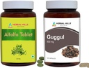 HERBAL HILLS Alfalfa Tablets och Guggul Capsules Guggulu Pack med 2 Combo