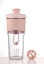 2nd Generation Shaker Bottle för protein med blandning boll - Perfekt för träning och utomhusbruk, 24-åringar Whey Protein Shaker med klar mätning (rosa)