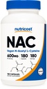 Nutricost N-Acetyl L-Cysteine (NAC) 600mg, 180 kapslar - Non-GMO, Gluten Free