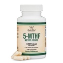 Methylfolate 1000mcg, 120 kapslar (Tredjepartstestade Methyl Folate Supplement) Methylated Folate är en mer aktiv form av folat än folsyra (Non-GMO, Vegan Safe) av Double Wood