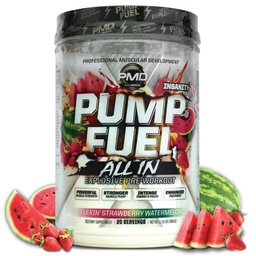 PMD Sport Pump Bränsle Allt i sinnessjukdom, Ultimate Pre Workout & Muscle Pump, Maximum Strength Energy, Focus, Endurance & Recovery, Creatine & Beta Alanine, Flexin' Strawberry Watermelon (20 portioner)