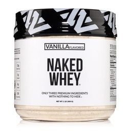 NAKED Vanilla Whey Protein 1Lb, Endast 3 Ingredienser, All Natural Grass Fed Whey Protein Powder + Vanilla + Coconut Sugar-GMO-Free, Soy Free, Gluten Free. Aid Muscle Growth, 12 Servings