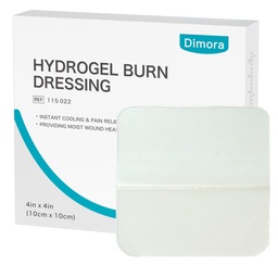 Dimora Hydrogel Burn Dressing 4 "x 4" - Bränn och sår Instant Cooling Relief för Minor Burns & Wounds, Soothing Moist Burn Pads för 1st-2nd Degree Burns, Cuts, Abrasions (10 Count)