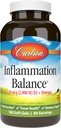 Carlson - Inflammation Balance, Balanced Omega-3 & Omega-6 Ratio, with D3, Norwegian, Wild-Caught Fish Oil Supplement with Fatty Acids, Sustainably Sourced Fish Oil Capsules, 180 Softgels