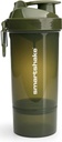 Smartshake O2GO ONE Plastic Protein Shaker Bottle 800 ml | 27 oz - Leakproof Screw-on Lid - BPA Free - Unisex - Army Green