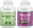 Rent Holistic Hawthorn Berry 665mg + Olive Leaf Extract 750mg Bundle + 270 Vegan kapslar - Tillverkad i USA