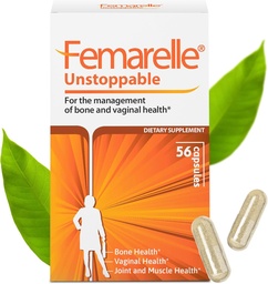 Femarelle® Unstoppable – Dietary Supplement for Women – Supporting Bone, Muscles and Joints & Vaginal Health – 56 Capsules – Non-Hormonal – Clinically Studied