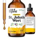 Wild & Organic St Johns Wort Tincture - Mood Support - Kalmning St John's Wort Supplement - Hypericum Perforatum Herbal Liquid Drops - Vegan, Sugar & Alcohol Free - 4 fl oz