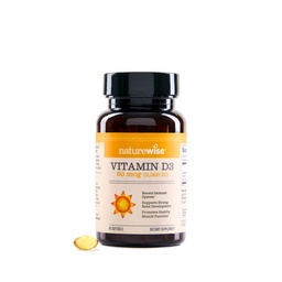 NatureWise Vitamin D3 2000iu (50 mcg) 90-dagars leverans för immunstöd, hälsosam muskelfunktion och benhälsa - icke-GMO, glutenfri i organisk extra jungfruolja, (Mini Softgel), 90 greve